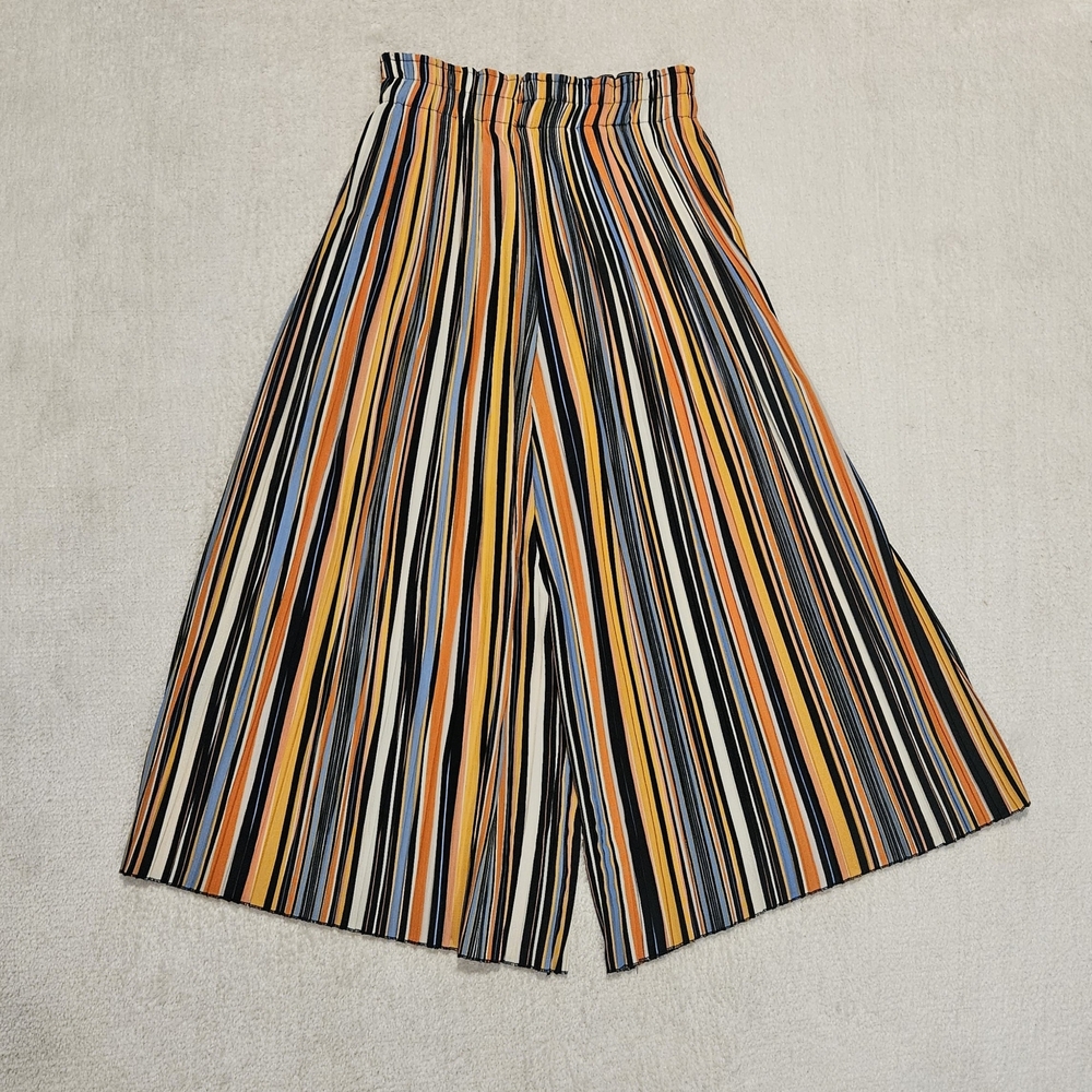 Bershka Multi-Stripe Wide Leg Pants - Yellow, Blue, Black, White - Picture 7 of 7
